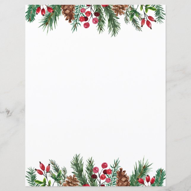 Weihnachts-Rote Berries und Pinecones (Vorderseite)