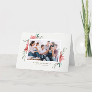 Weihnachts-Rote Blume Foto Feiertagskarte