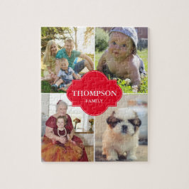 Weihnachts-Rote-Familie-Foto-Collage Puzzle