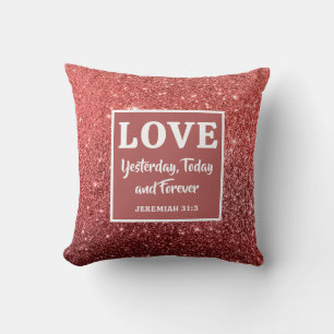 Weihnachts-Rote Glitzer-Bibel Verse Liebe Kissen