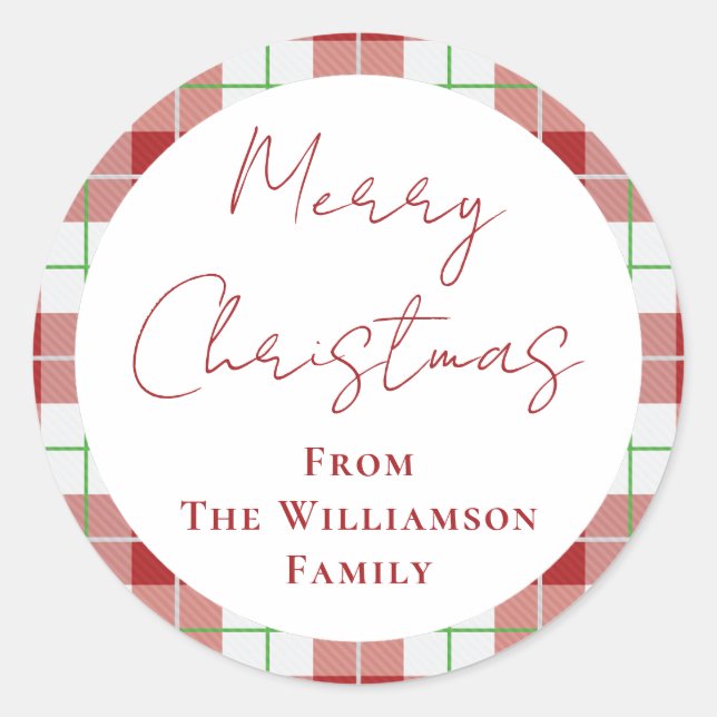 Weihnachts Rote Grüne Berries Grünen Familie Runder Aufkleber (Vorderseite)