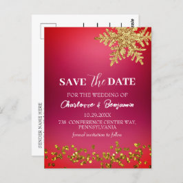 Weihnachts-Rote Hochzeit retten das Datum Postkarte