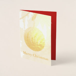 Weihnachts Rote Ornament Ball Gold Foil Card Folienkarte