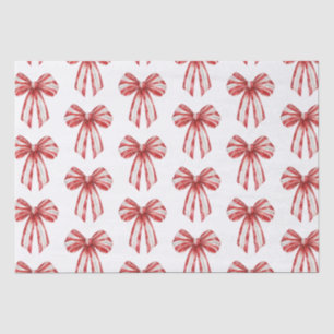 Weihnachts Rote Peppermint Bows auf Weiß Seidenpapier