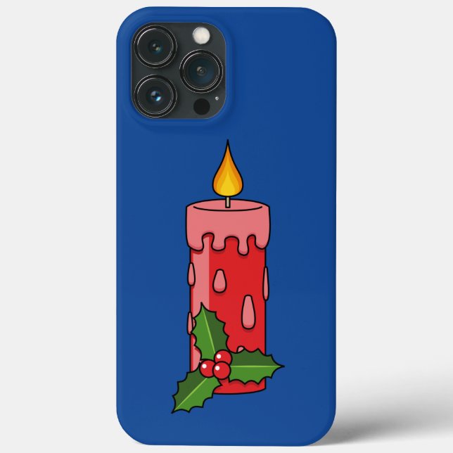 Weihnachts-Rote Pfeiler-Kerze mit Holly Case-Mate iPhone Hülle (Rückseite)