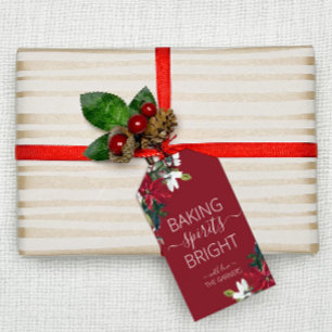 Weihnachts Rote Poinsettia Backbriefe Gift Tags Geschenkanhänger