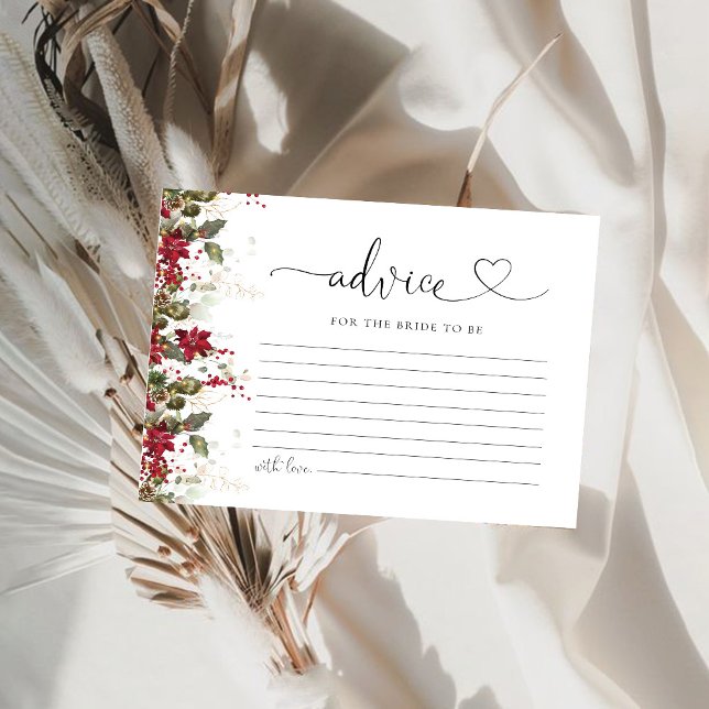 Weihnachts-Rote Poinsettia-Brautparty-Ratenkarte (Von Creator hochgeladen)