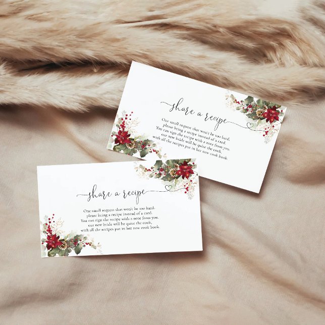 Weihnachts-Rote-Poinsettia-Rezept-Aufforderung Begleitkarte (Von Creator hochgeladen)