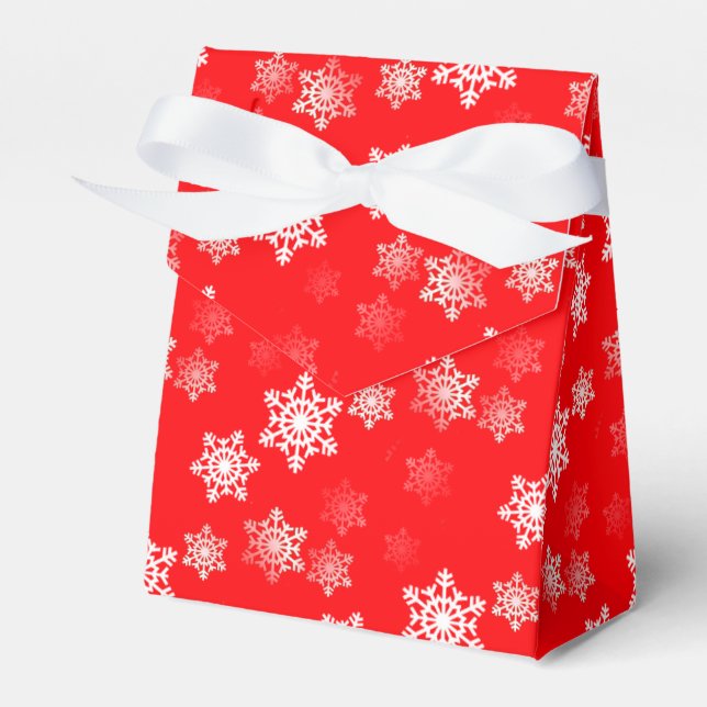 Weihnachts-Rote Schneeflocken Geschenkschachtel (Vorderseite)