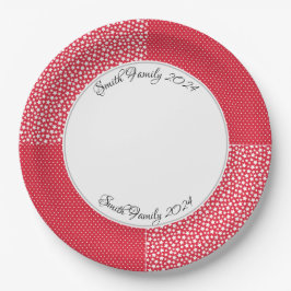 Weihnachts-Rote Sterne & PunktePersönlich Pappteller