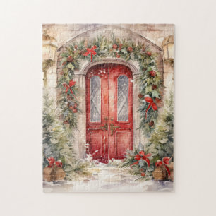 Weihnachts-Rote Tür Puzzle
