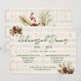 Weihnachts Roter Berry PineCone Probe Abendessen Einladung