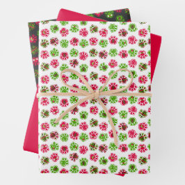 Weihnachts Roter Hund Paw & Holiday Icons Geschenkpapier Set