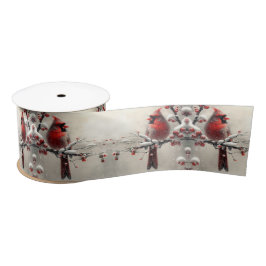 Weihnachts Roter Kardinal Satin Ribbon Satinband