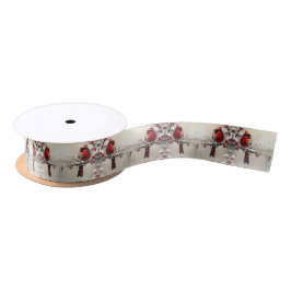 Weihnachts Roter Kardinal Satin Ribbon Satinband