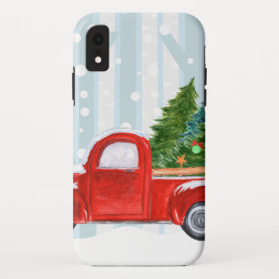 Weihnachts Roter Lieferwagen Truck auf der Schnees Case-Mate iPhone Hülle