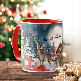 Weihnachts Roter LKW Weihnachtsfest Rustikale Wint Tasse