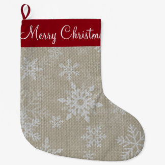 Weihnachts-Roter Schneeflocken-Strumpf Großer Weihnachtsstrumpf