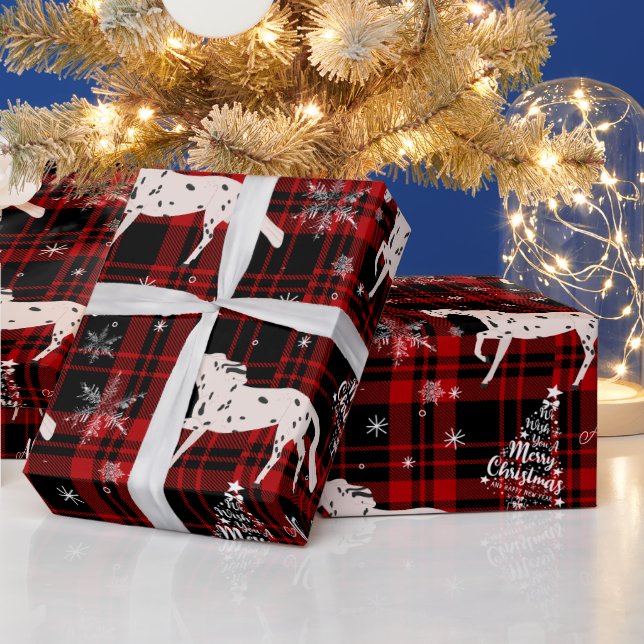 Weihnachts-Rotes Pferd Personalisiert Geschenkpapier (Feiertage)