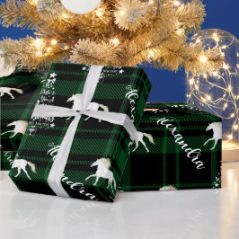 Weihnachts-Rotes Pferd Personalisiert Geschenkpapier