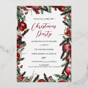 Weihnachts-Rotgoldfestivals-Party Folieneinladung