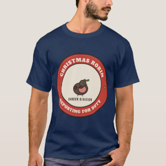 Weihnachts-Rotkehlchen: Einsatzbereit T-Shirt