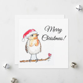 Weihnachts-Rotkehlchen Feiertagskarte