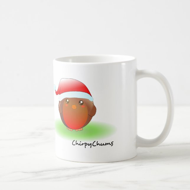 Weihnachts-Rotkehlchen Kaffeetasse (Rechts)