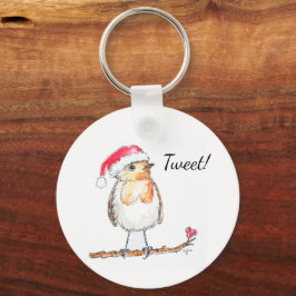 Weihnachts-Rotkehlchen Schlüsselanhänger