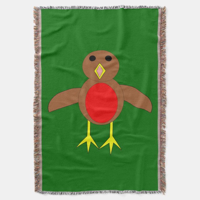 Weihnachts-Rotkehlchen-Wurfdecke Decke (Vorderseite Vertikal)