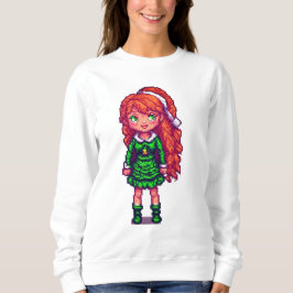 Weihnachts-Rotkopfmädchen Sweatshirt