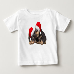 Weihnachts-Rottweiler tragen Festtagshäuser Baby T-shirt