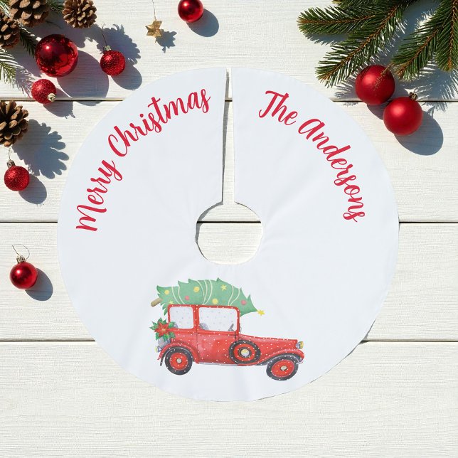 Weihnachts-Rotweinrock Polyester Weihnachtsbaumdecke (Von Creator hochgeladen)