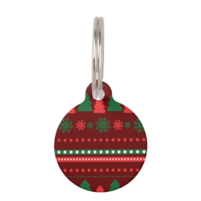 Weihnachts-Round-Pet-Tag Haustiermarke (Vorderseite)