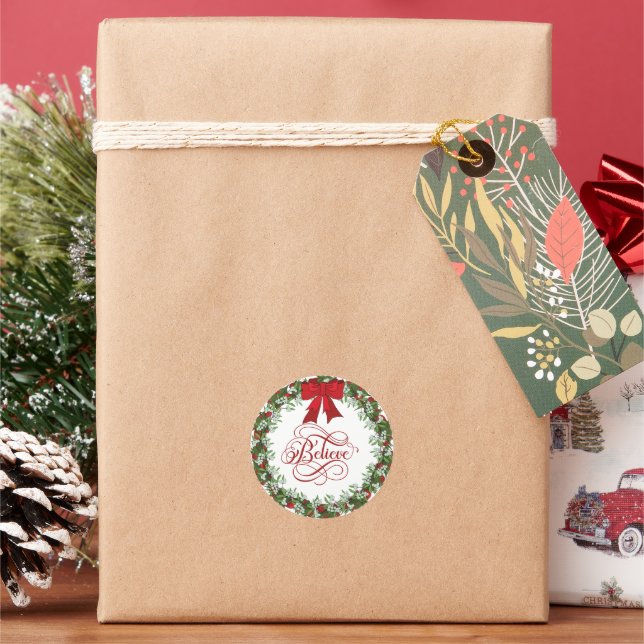 Weihnachts-Round-Sticker Runder Aufkleber (Feiertag)