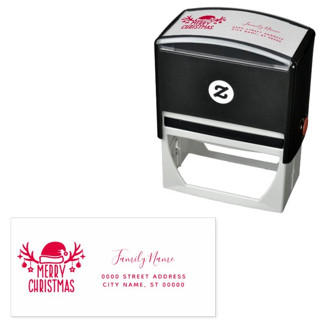 Weihnachts-Rücksendeadress-Stempel selbstfärbend Permastempel (Beispiel)