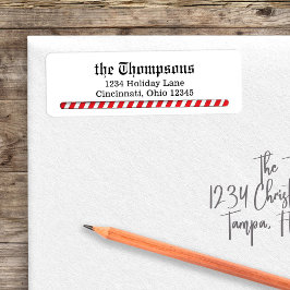 Weihnachts-Rücksendeadresse Candy Cane Stripes