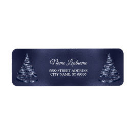 Weihnachts-Rücksendeadresse Schimmerndes Blaues Ba