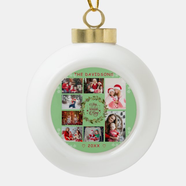 Weihnachts-Ruhm für die neue Geborene King-Fotomat Keramik Kugel-Ornament (Vorderseite)
