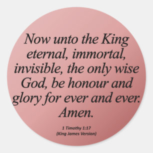 Weihnachts-Ruhm zu Gott für immer 1 Timothy 1-15 Runder Aufkleber