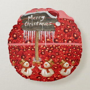 Weihnachts-Rundkissen, frohe Weihnachten Rundes Kissen