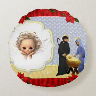 Weihnachts-Rundkissen, Jesus Christus Rundes Kissen