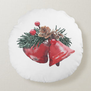 Weihnachts-Rundkissen - Ring in the Joy of the Se Rundes Kissen