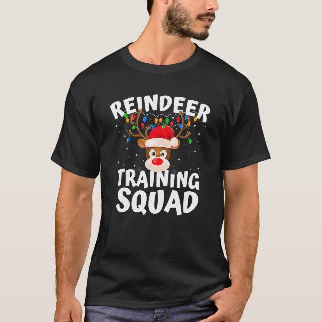 Weihnachts-Running Rentier Training Squad Team Fa T-Shirt (Vorderseite)