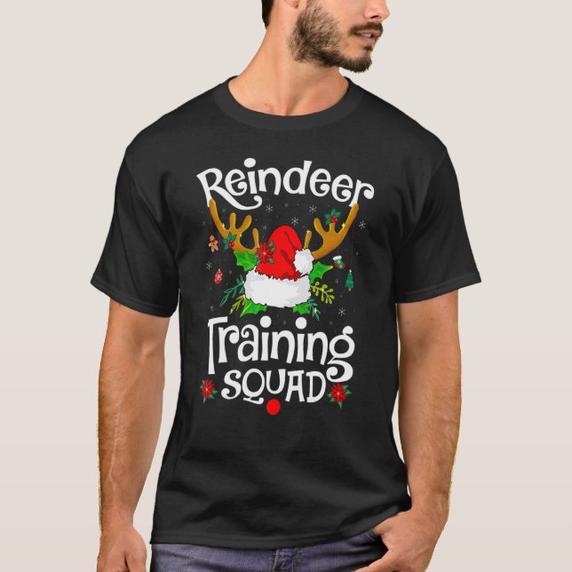 Weihnachts-Running Rentier Training Squad Team Fa T-Shirt (Vorderseite)