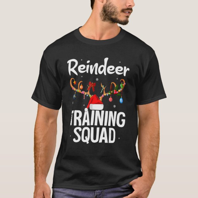 Weihnachts-Running Rentier Training Squad Team Fa T-Shirt (Vorderseite)