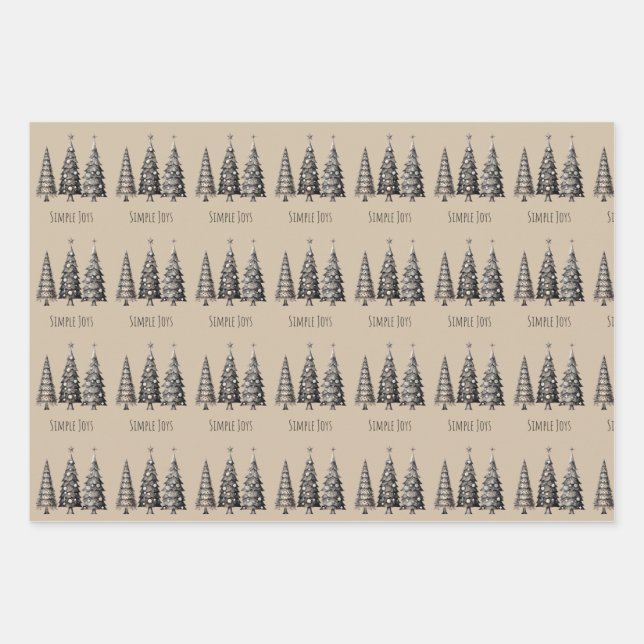 Weihnachts-Rustikal Geschenkpapier Set (Vorderseite 2)