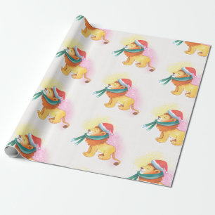 Weihnachts-Safari-Tier-Löwe mit Santa Cap Geschenkpapier