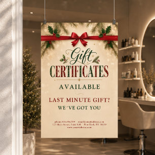 Weihnachts-Salon-Geschenkgutschein-Promo-Plakat Poster