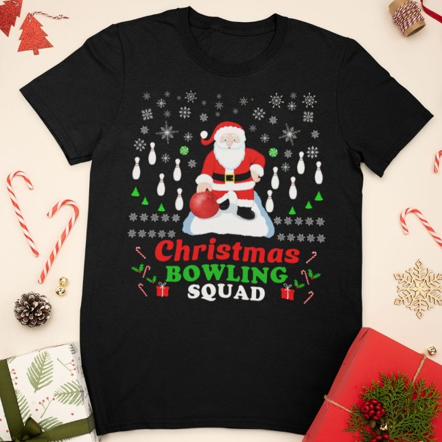 Weihnachts-Santa-Bowling-Mannschaft T-Shirt (Von Creator hochgeladen)